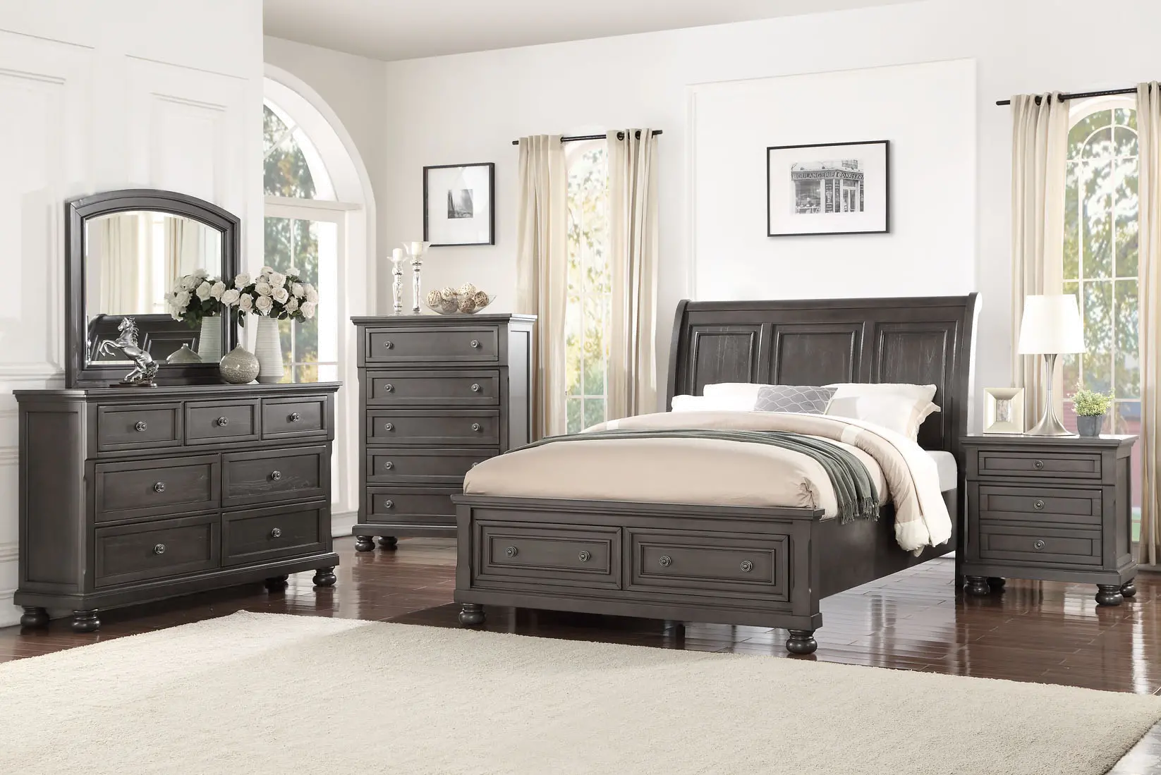Stella Gray Queen Storage Bed-2
