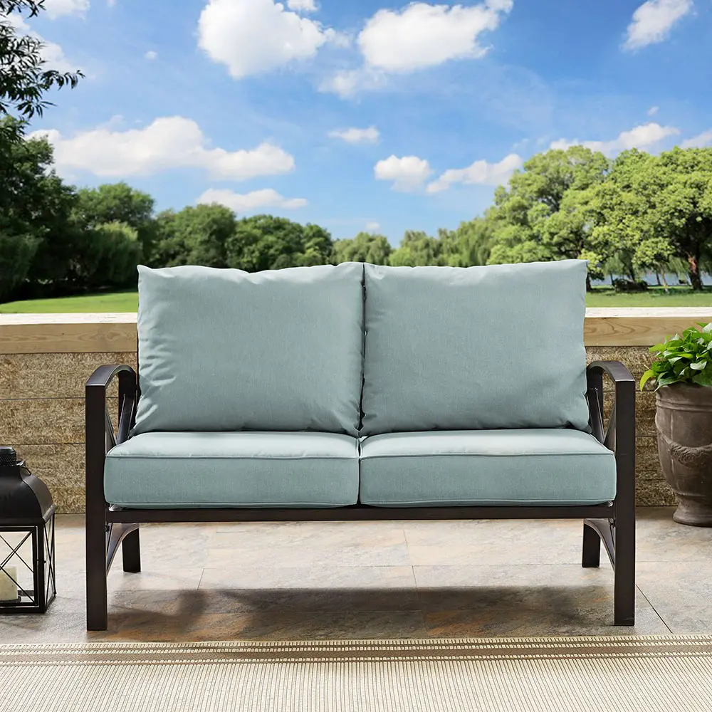 KO60008BZ-MI Kaplan Blue Patio Loveseat-1