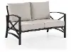 KO60008BZ-OL Kaplan Cream and Tan Patio Loveseat