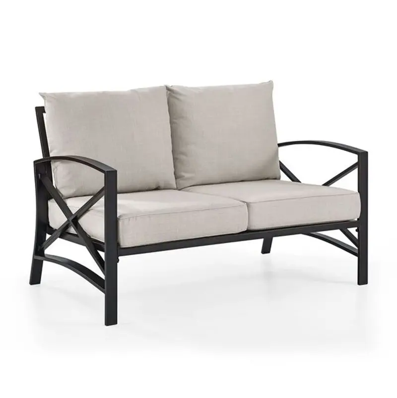 Kaplan Cream and Tan Patio Loveseat