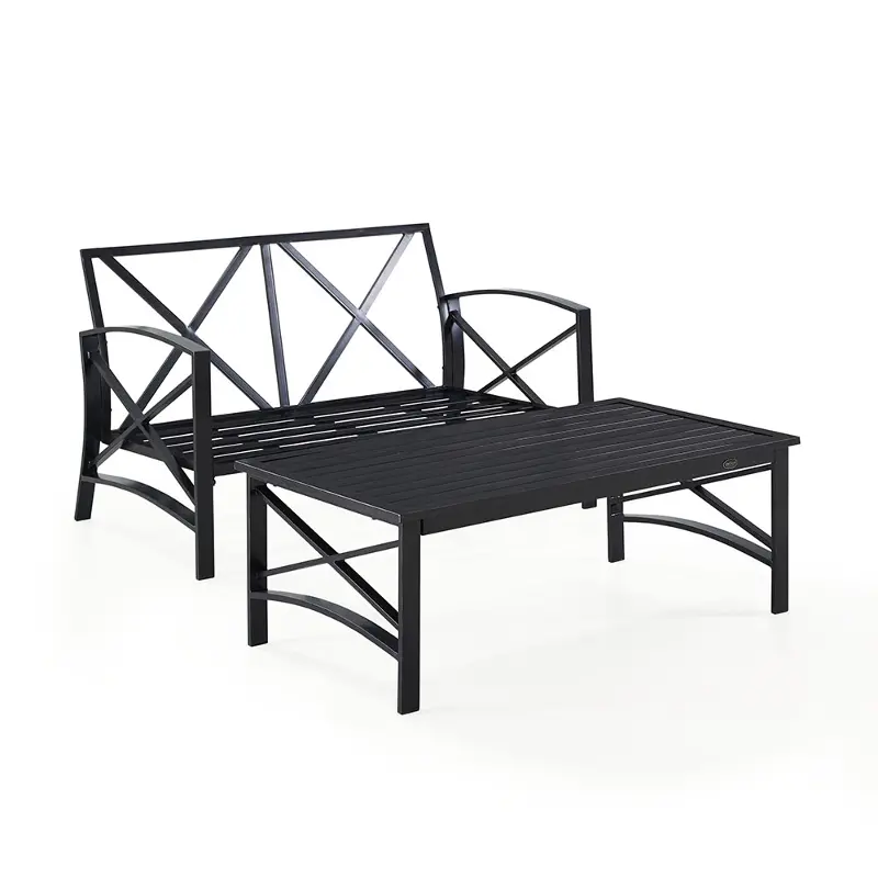 Crosley Kaplan Patio Loveseat and Table