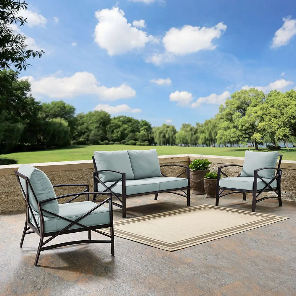 KO60011BZ-MI Kaplan 3 Piece Black and Blue Patio Seating Set-6