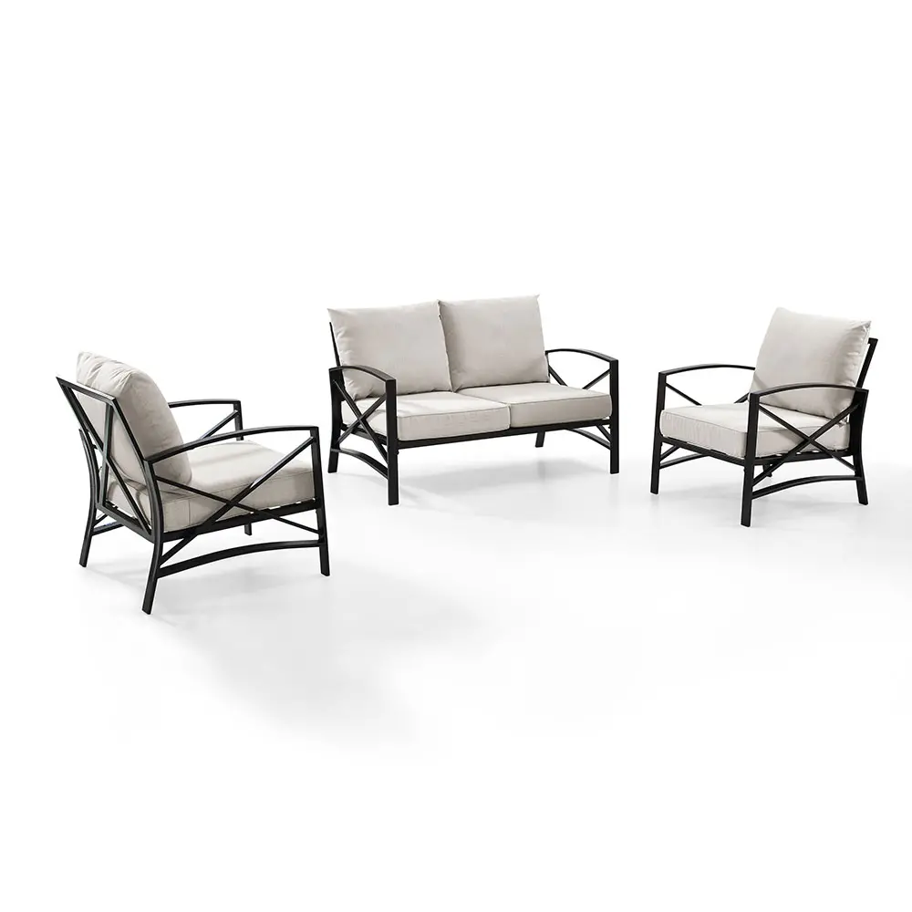 KO60011BZ-OL Kaplan 3 Piece Black and Beige Patio Seating Set-1