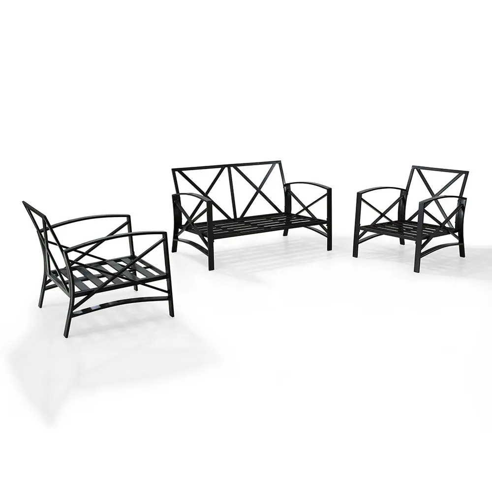 KO60011BZ-OL Kaplan 3 Piece Black and Beige Patio Seating Set-5