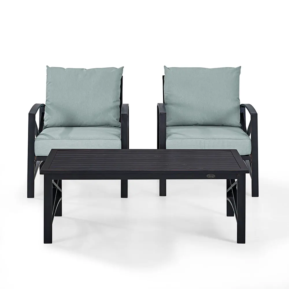 KO60012BZ-MI Kaplan 3 Piece Black and Blue Patio Armchair Set-3