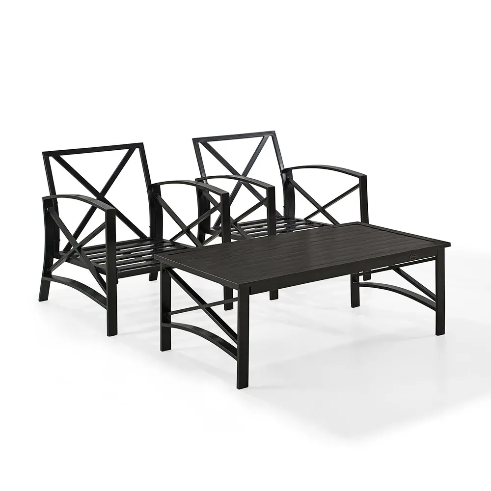 KO60012BZ-MI Kaplan 3 Piece Black and Blue Patio Armchair Set-5
