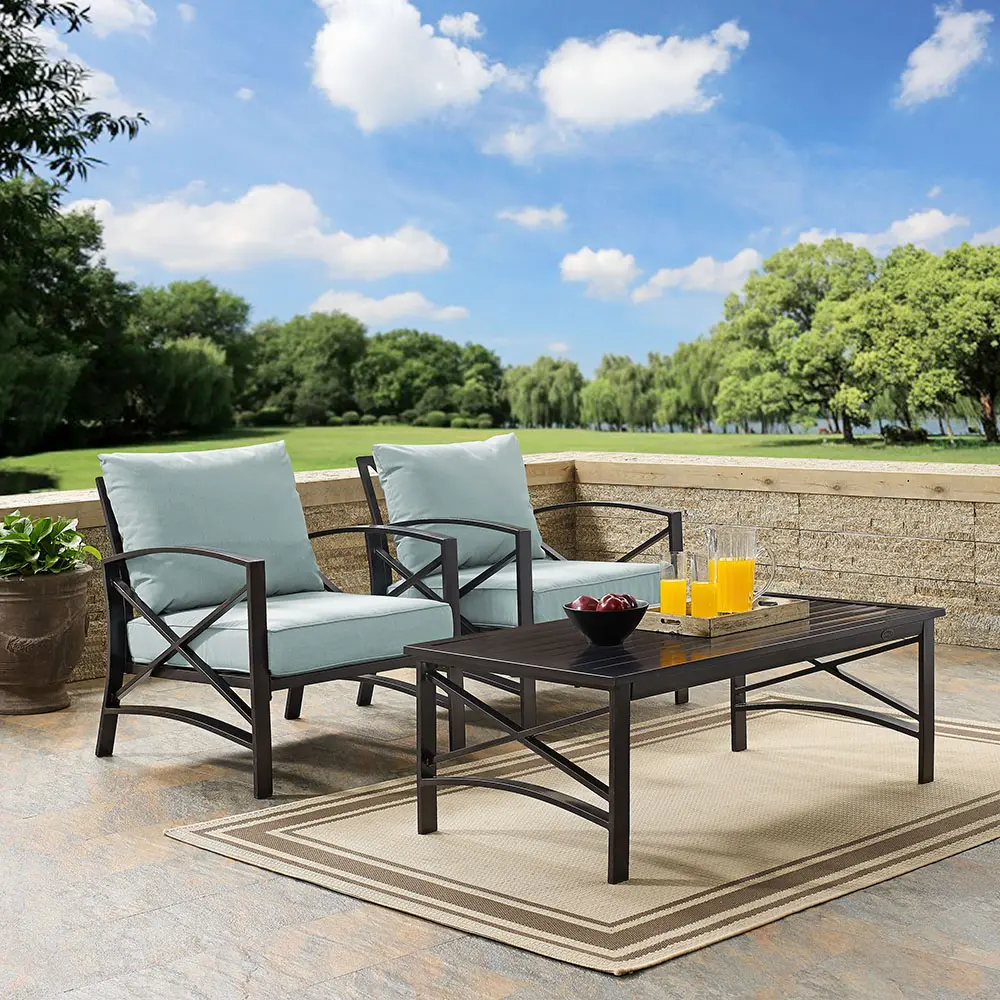KO60012BZ-MI Kaplan 3 Piece Black and Blue Patio Armchair Set-6