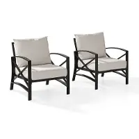 KO60013BZ-OL Kaplan Beige Patio Armchairs, Set of 2