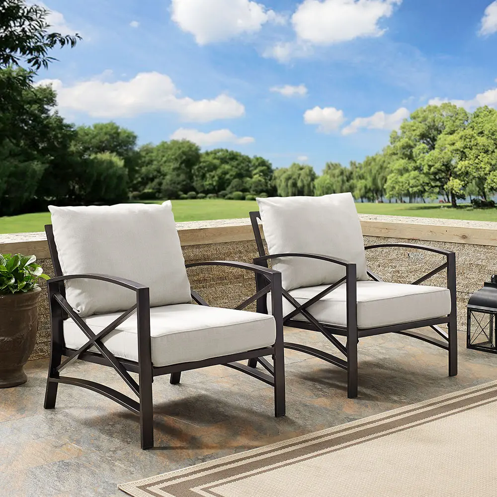KO60013BZ-OL Kaplan Beige Patio Armchairs, Set of 2-2