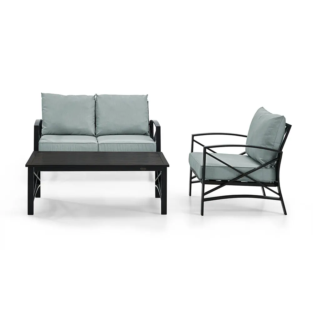 KO60014BZ-MI Kaplan 3 Piece Black and Blue Patio Seating Set-3