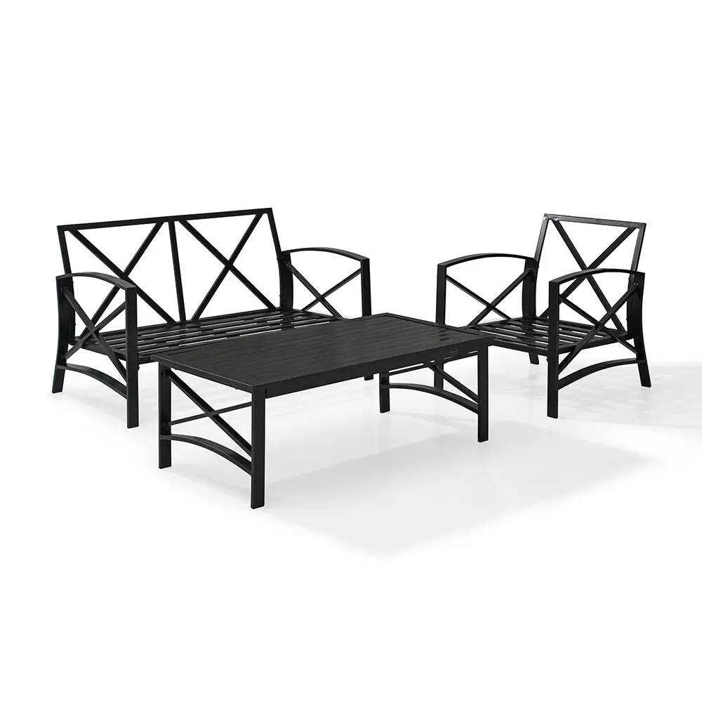 KO60014BZ-MI Kaplan 3 Piece Black and Blue Patio Seating Set-5