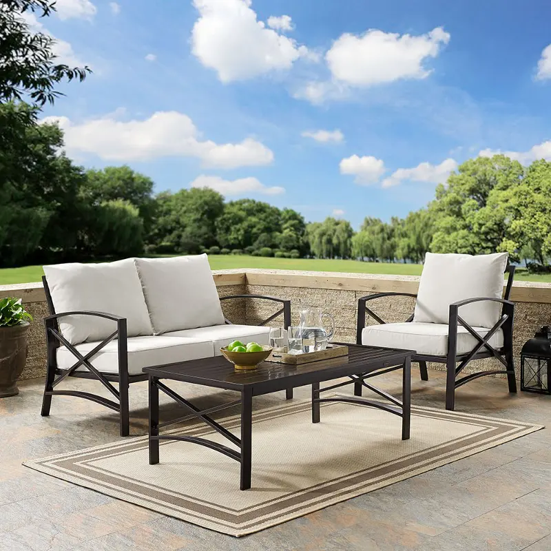 Kaplan 3 Piece Beige Patio Seating Set