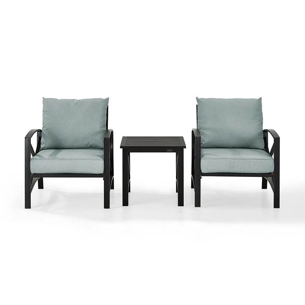 KO60016BZ-MI Kaplan 3 Piece Blue Mist and Bronze Patio Armchair Set-1