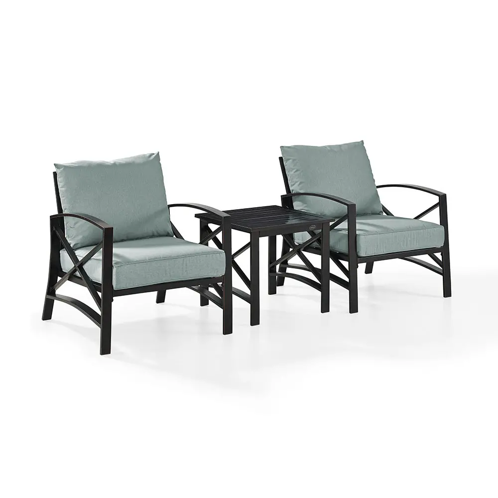 KO60016BZ-MI Kaplan 3 Piece Blue Mist and Bronze Patio Armchair Set-4