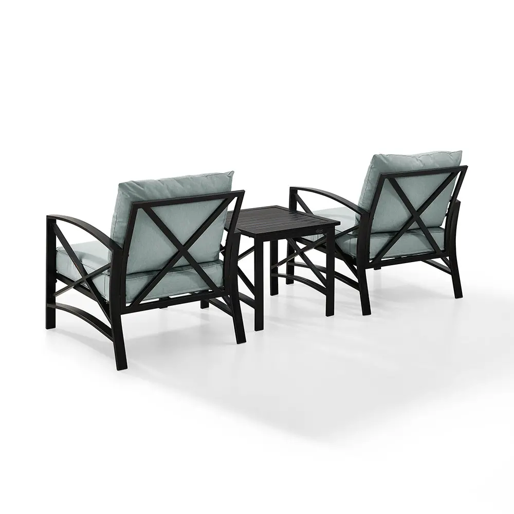 KO60016BZ-MI Kaplan 3 Piece Blue Mist and Bronze Patio Armchair Set-5