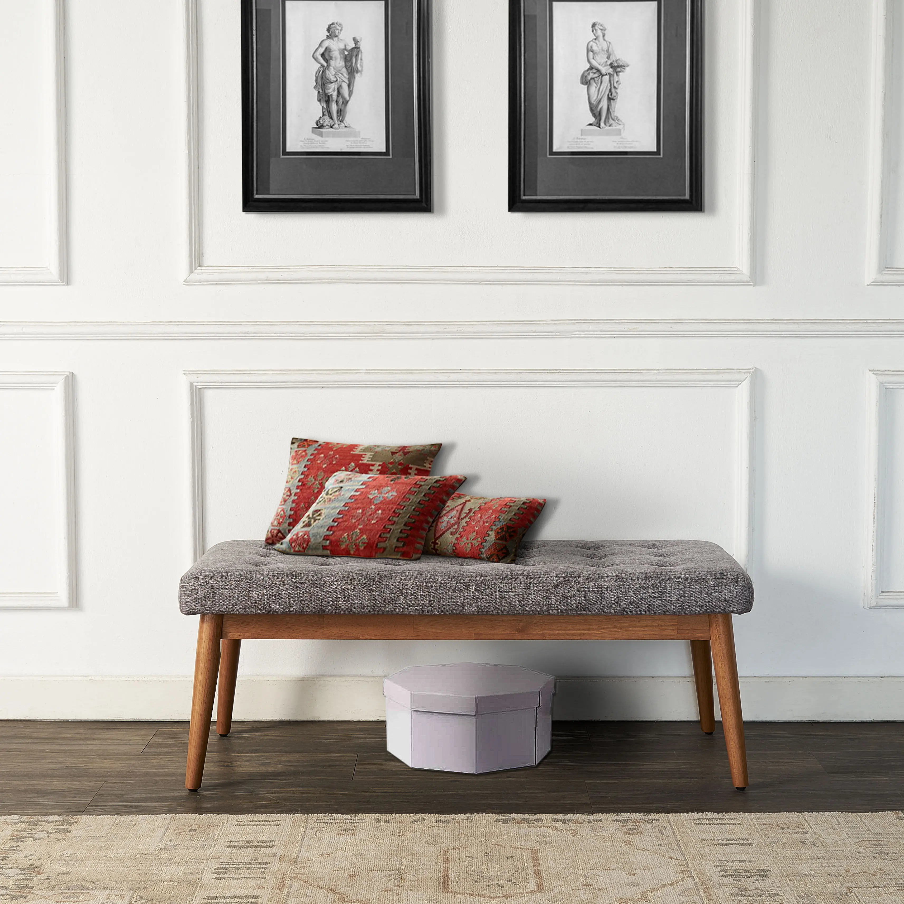 CF6019-AC Brown and Gray Upholstered Bench - Landon-1