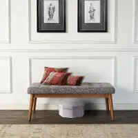 CF6019-AC Brown and Gray Upholstered Bench - Landon
