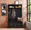 CF6006-BK Seaside Distressed Black Hall Tree