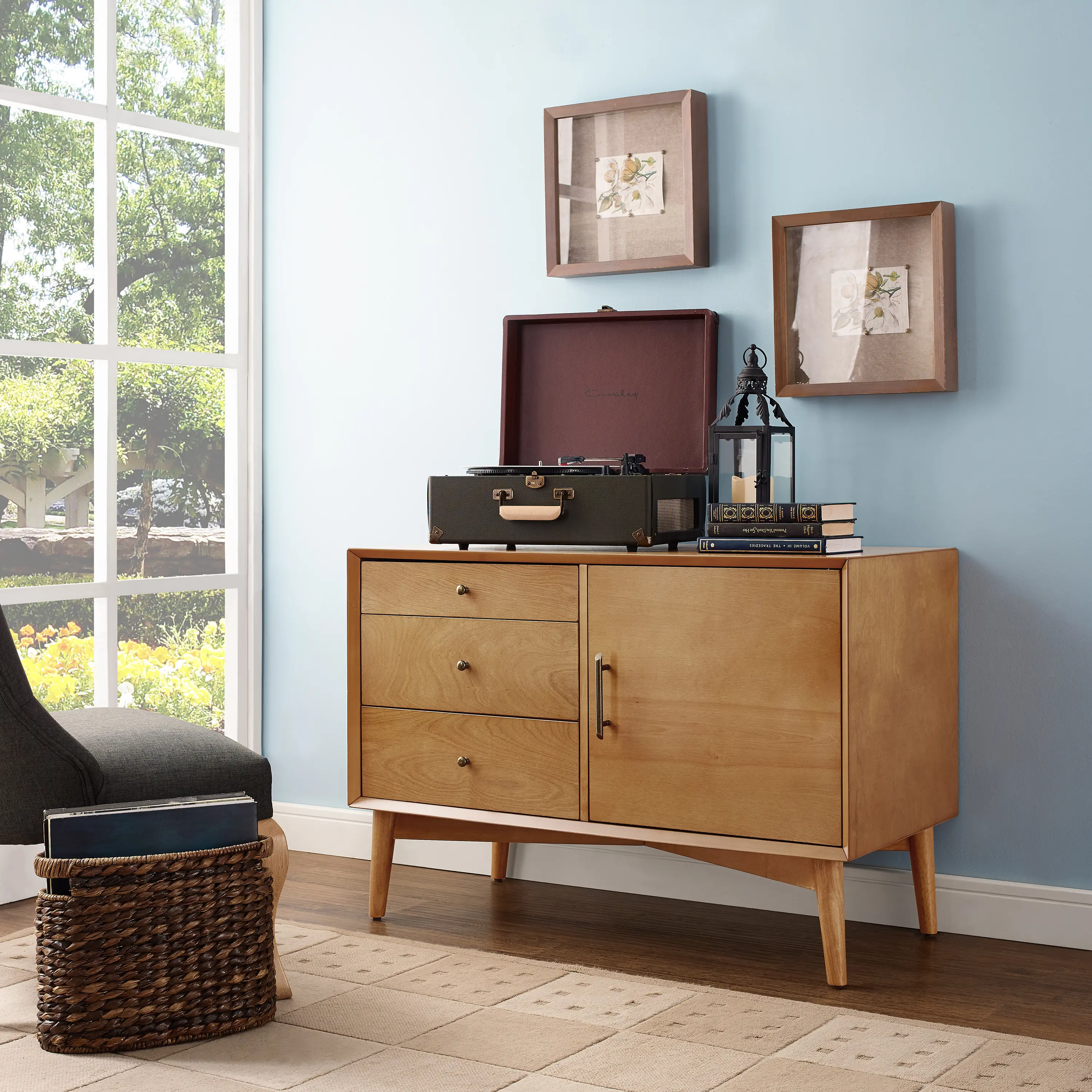 CF1106-AC Landon Brown Mid Century Modern 40 Inch TV Stand-2