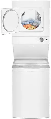 WET4024HW Whirlpool Stacked Laundry Pair - White