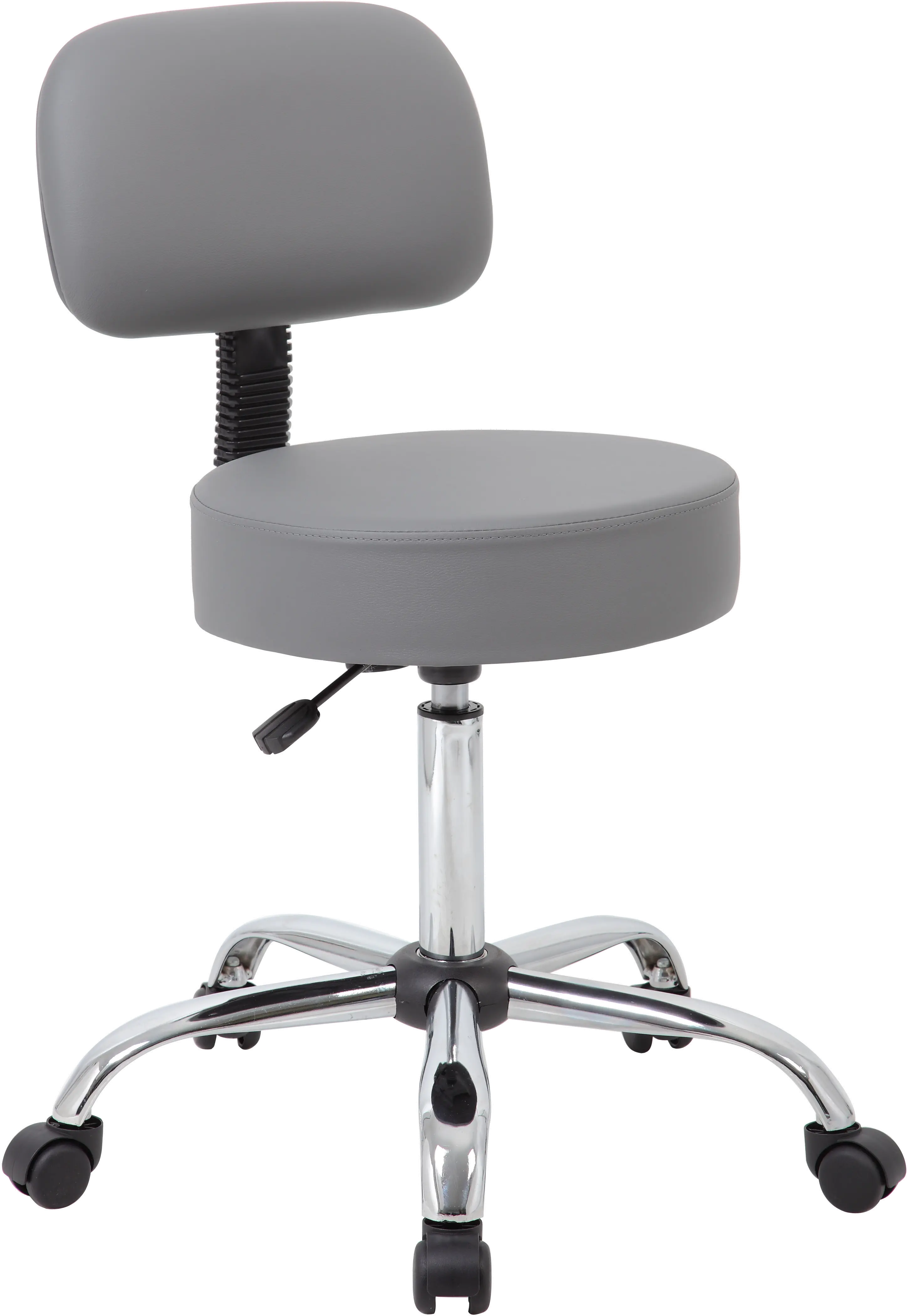 Adjustable Gray Medical Stool with Back-1