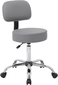 Adjustable Gray Medical Stool with Back