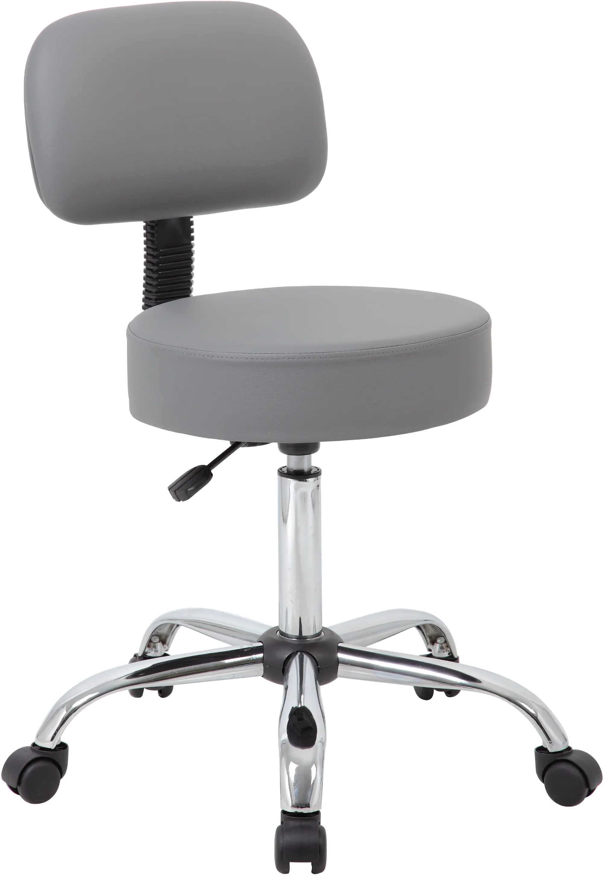 Adjustable Gray Medical Stool with Back | RC Willey