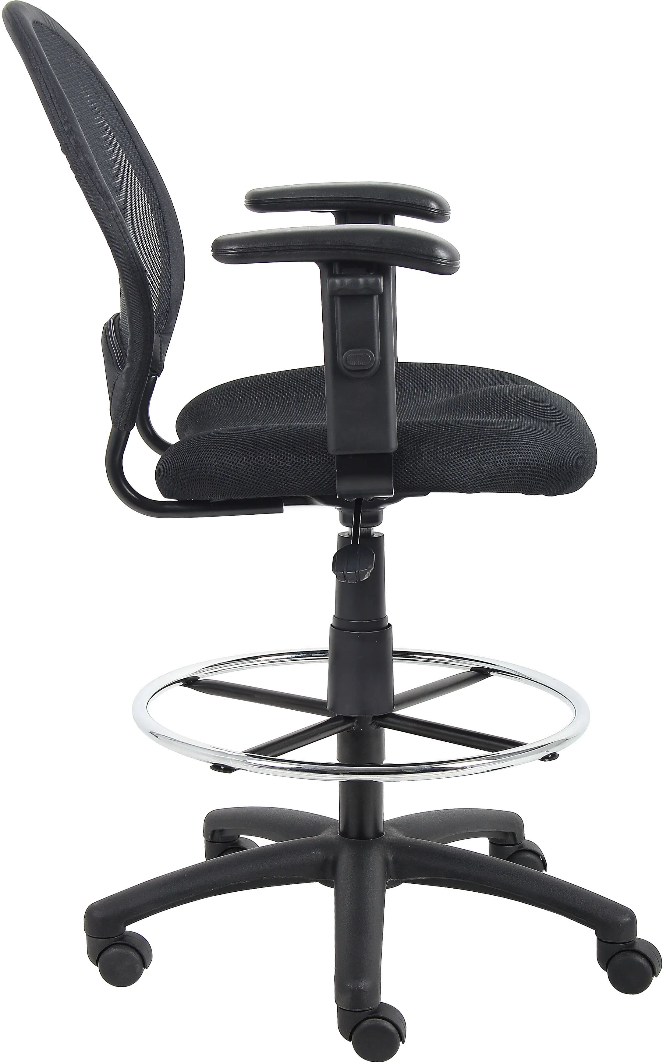 Black Mesh-Back Drafting Chair-3