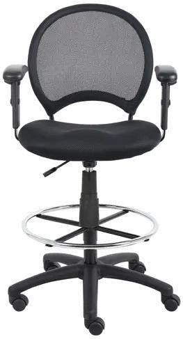 Black Mesh-Back Drafting Chair-4