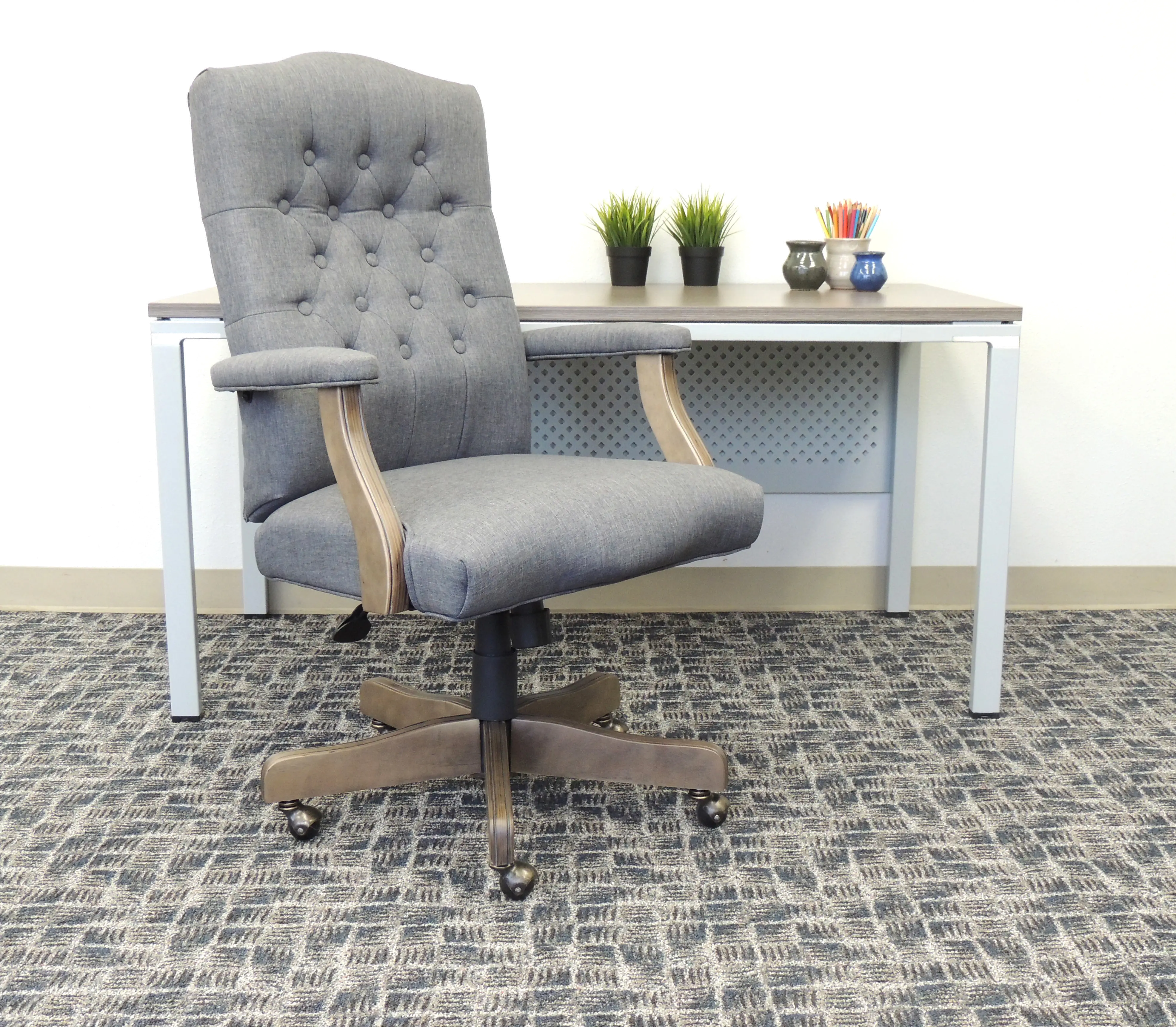 Gray High-Back Executive Swivel Chair-2