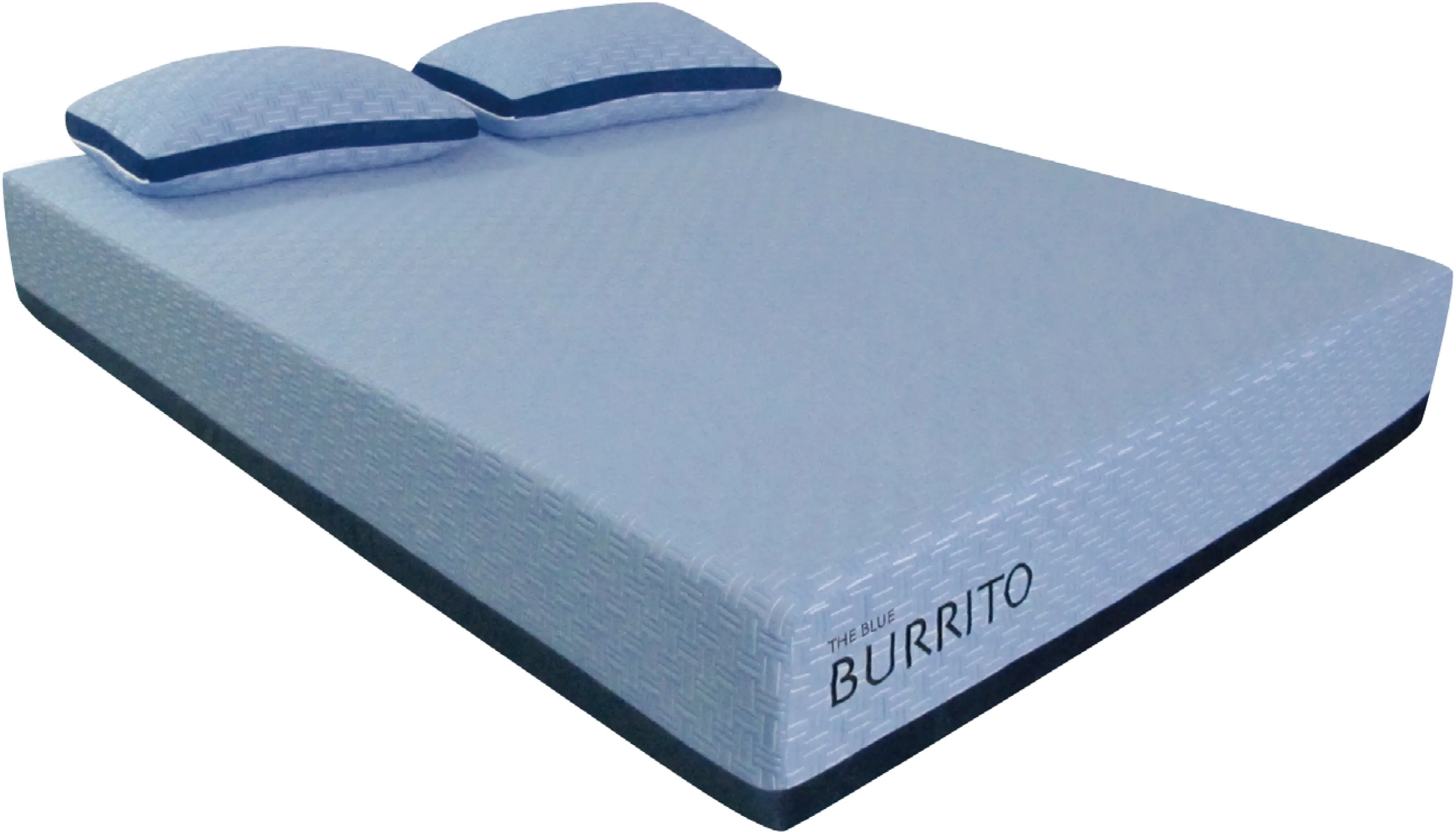 TXL-2PC-BLUE-VISCO Blue Burrito Visco Gel Memory Foam Split King Mattress-1
