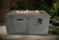Gray Cement Rectangle Fire Pit - Nusa