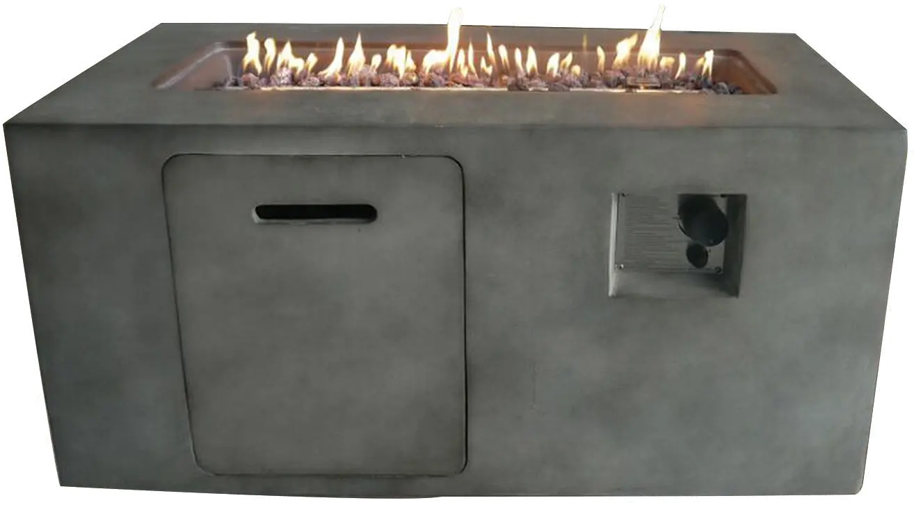 Gray Cement Rectangle Fire Pit - Nusa-1