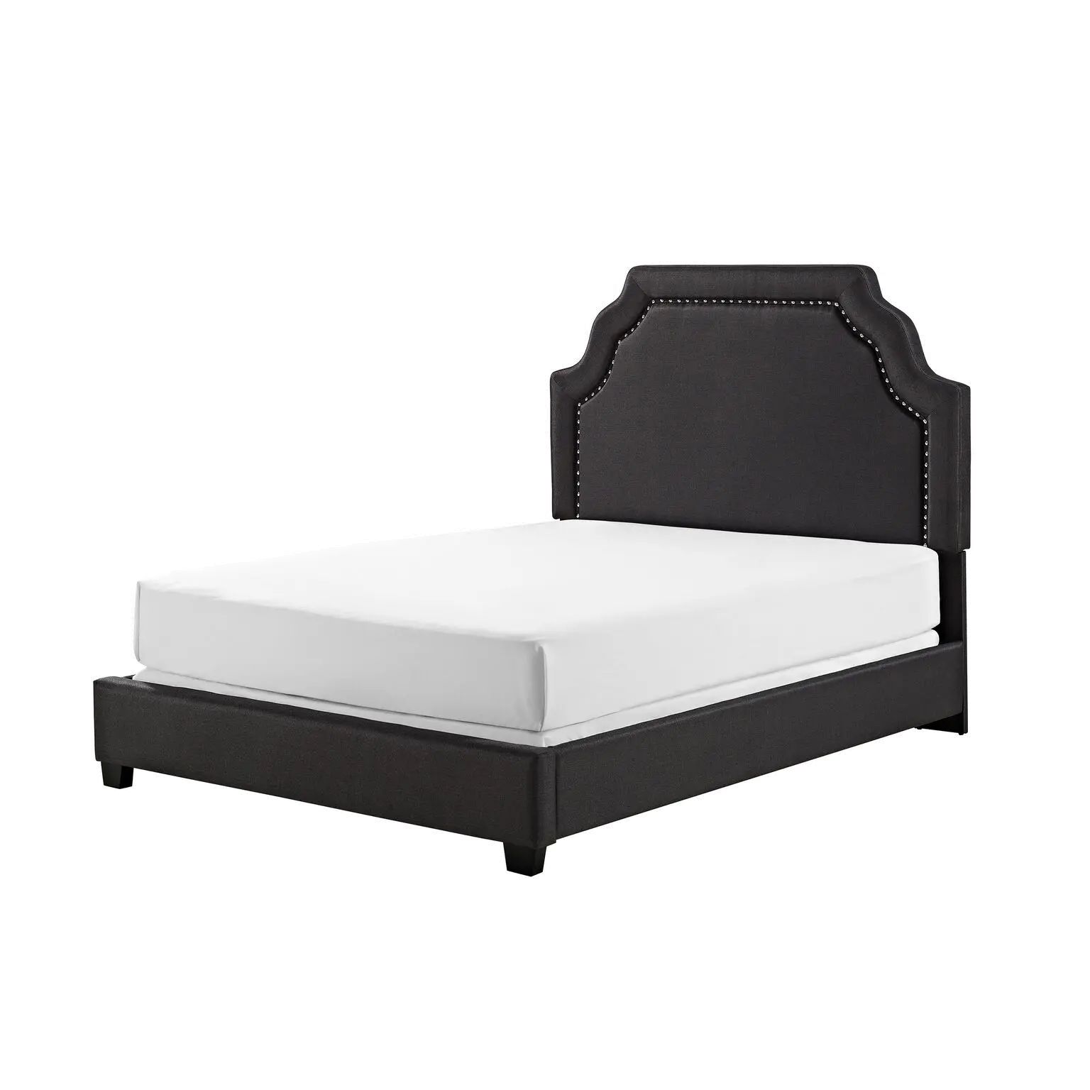 KF705009CL Classic Charcoal Gray Queen Upholstered Bed - Loren-1