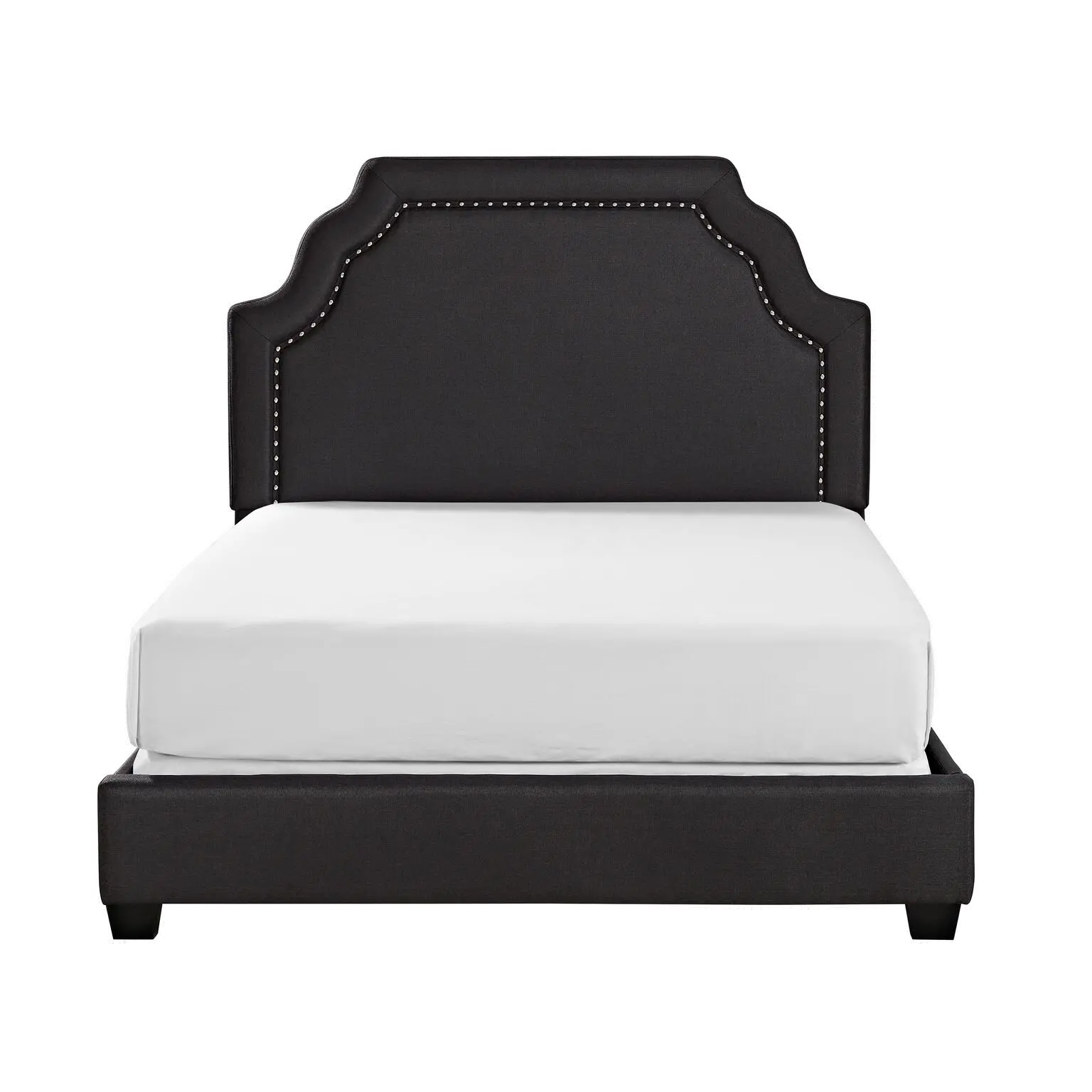 KF705009CL Classic Charcoal Gray Queen Upholstered Bed - Loren-4