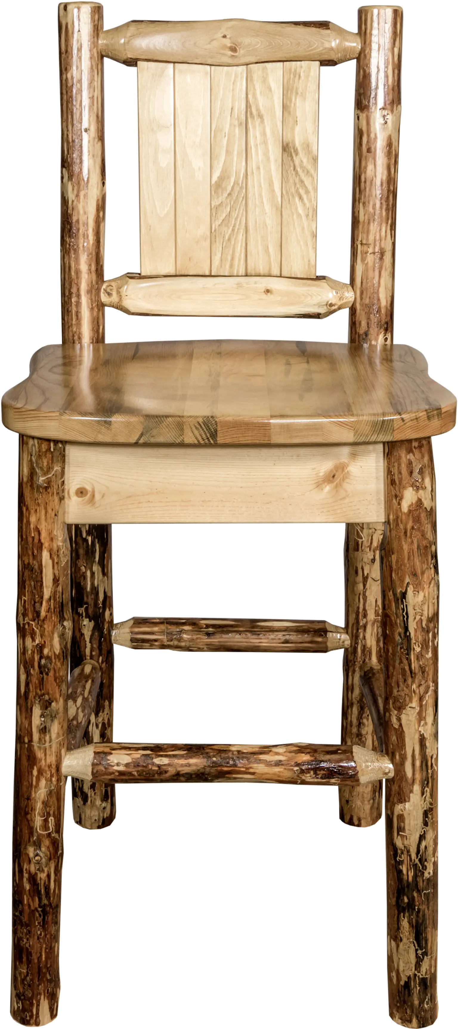 Rustic Bar Stool with Laser Engraved Bronc - Glacier-5