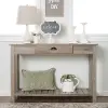 AF48CYETGW Country Style Rustic Gray Sofa Table - Walker Edison