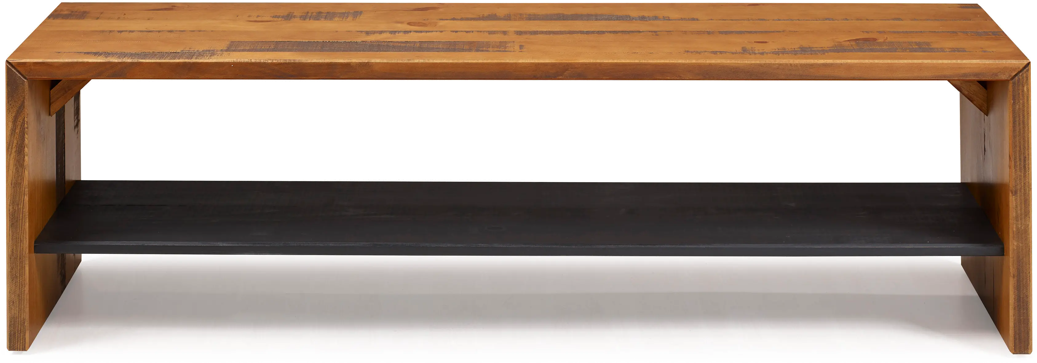 B58ALPAM 58 Inch Rustic Amber Brown Reclaimed Wood Entry Bench - Walker Edison-1