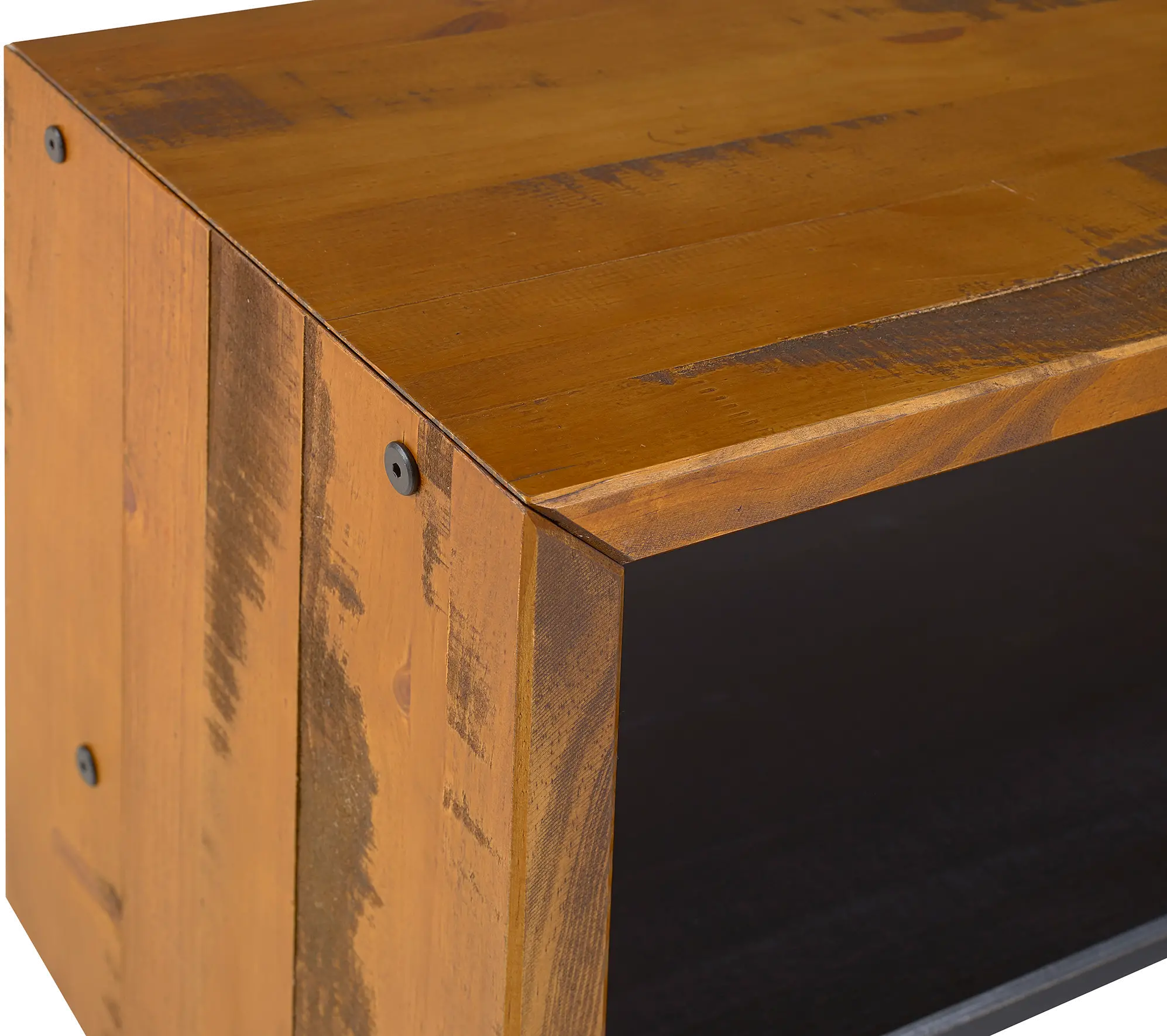 B58ALPAM 58 Inch Rustic Amber Brown Reclaimed Wood Entry Bench - Walker Edison-4