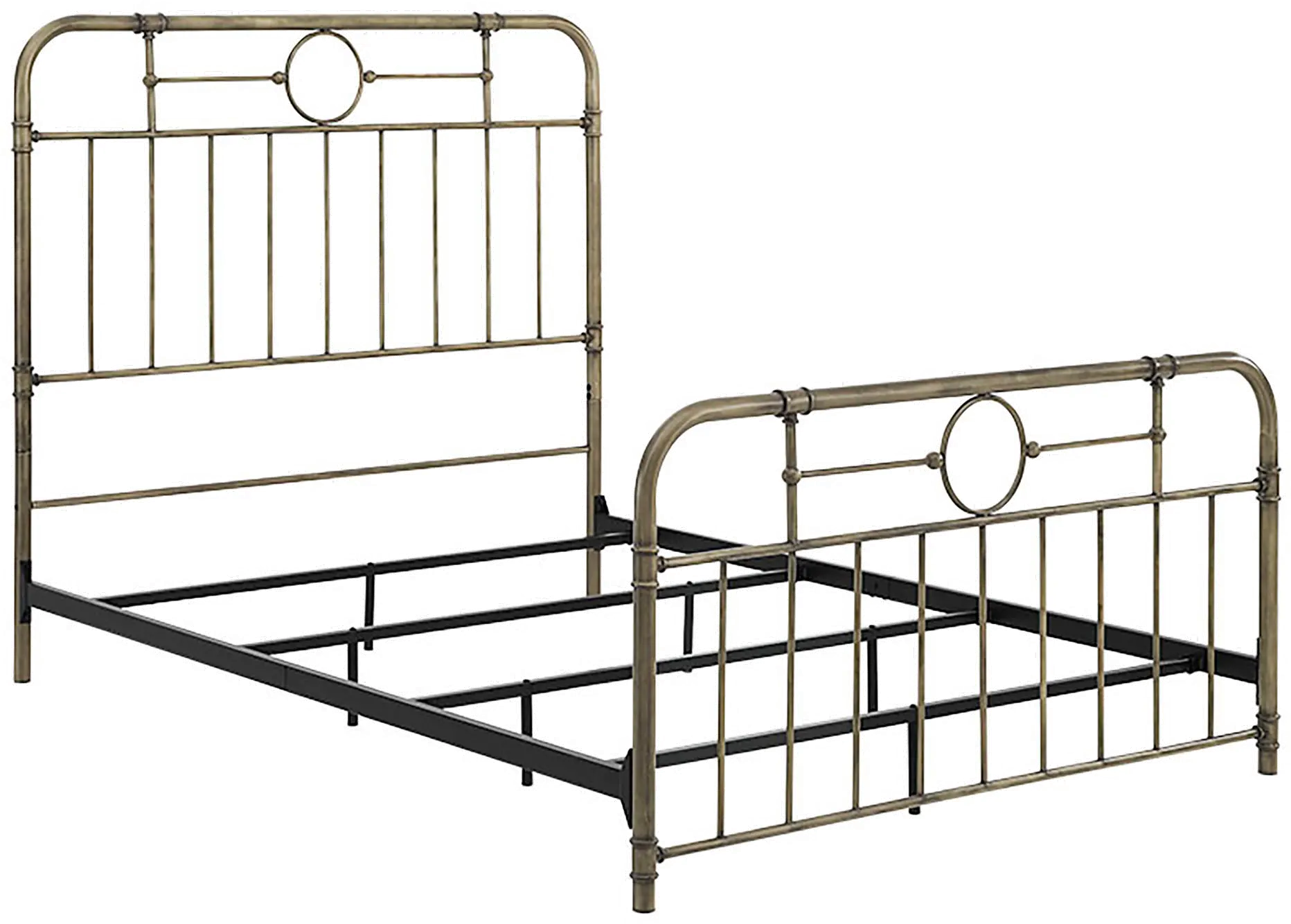 BQMPBR Modern Vintage Bronze Queen Metal Bed - Walker Edison-1