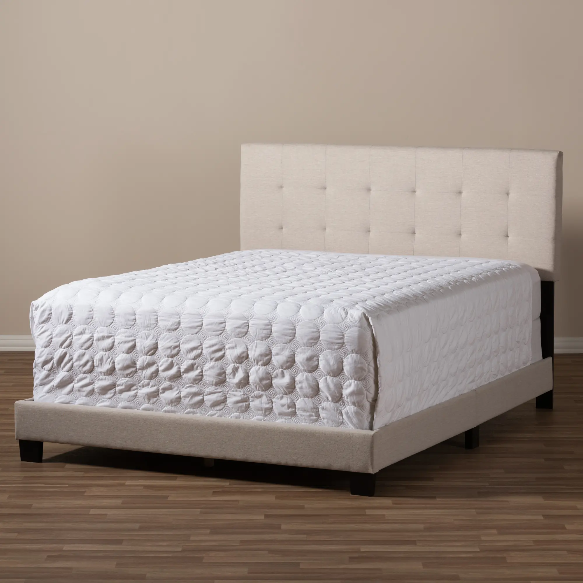 131-7314-RCW Contemporary Beige Queen Upholstered Bed - Brookfield-1