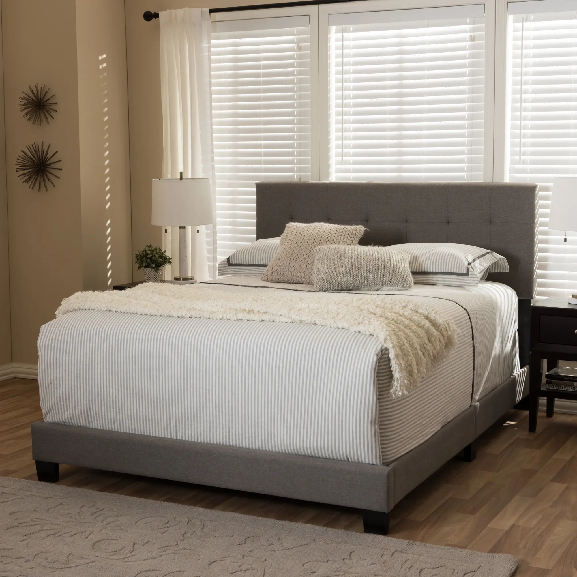 131-7310-RCW Contemporary Gray Full Upholstered Bed - Brookfield-2
