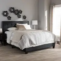 134-7398-RCW Contemporary Charcoal Gray Full Upholstered Bed - Brookfield