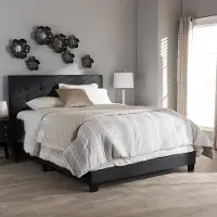 134-7399-RCW Contemporary Charcoal Gray Queen Upholstered Bed - Brookfield