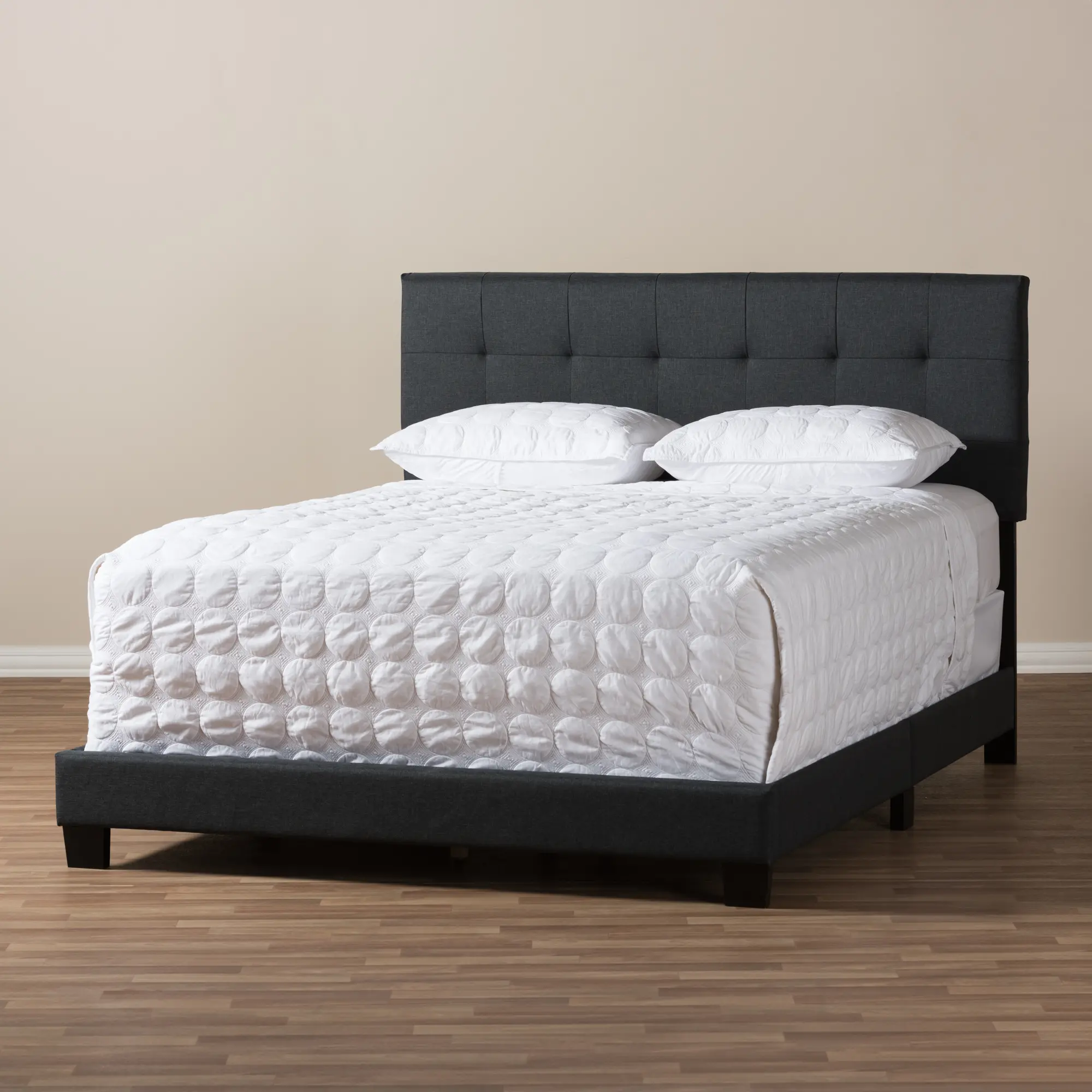 134-7400-RCW Contemporary Charcoal Gray King Upholstered Bed - Brookfield-2