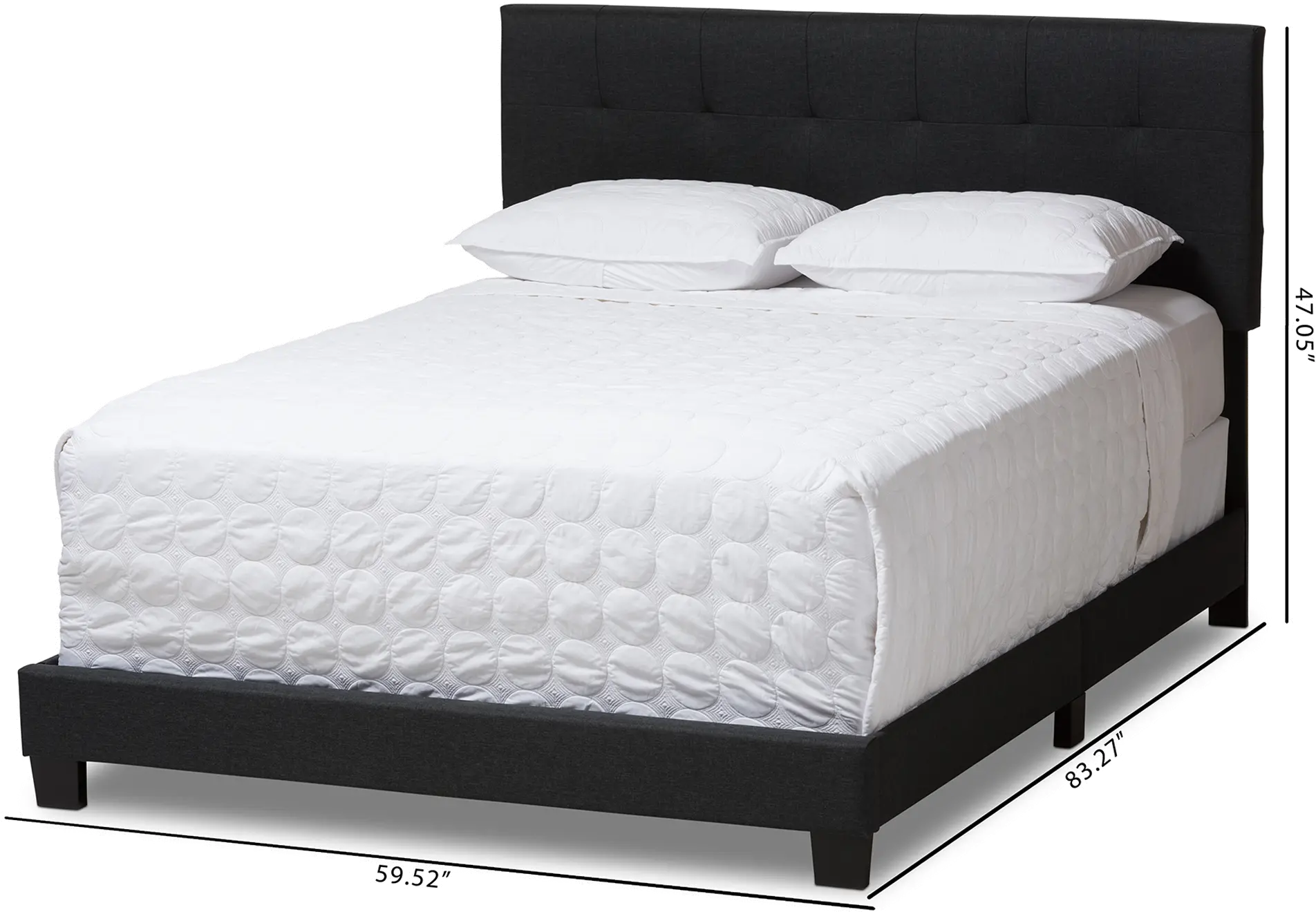 134-7400-RCW Contemporary Charcoal Gray King Upholstered Bed - Brookfield-8