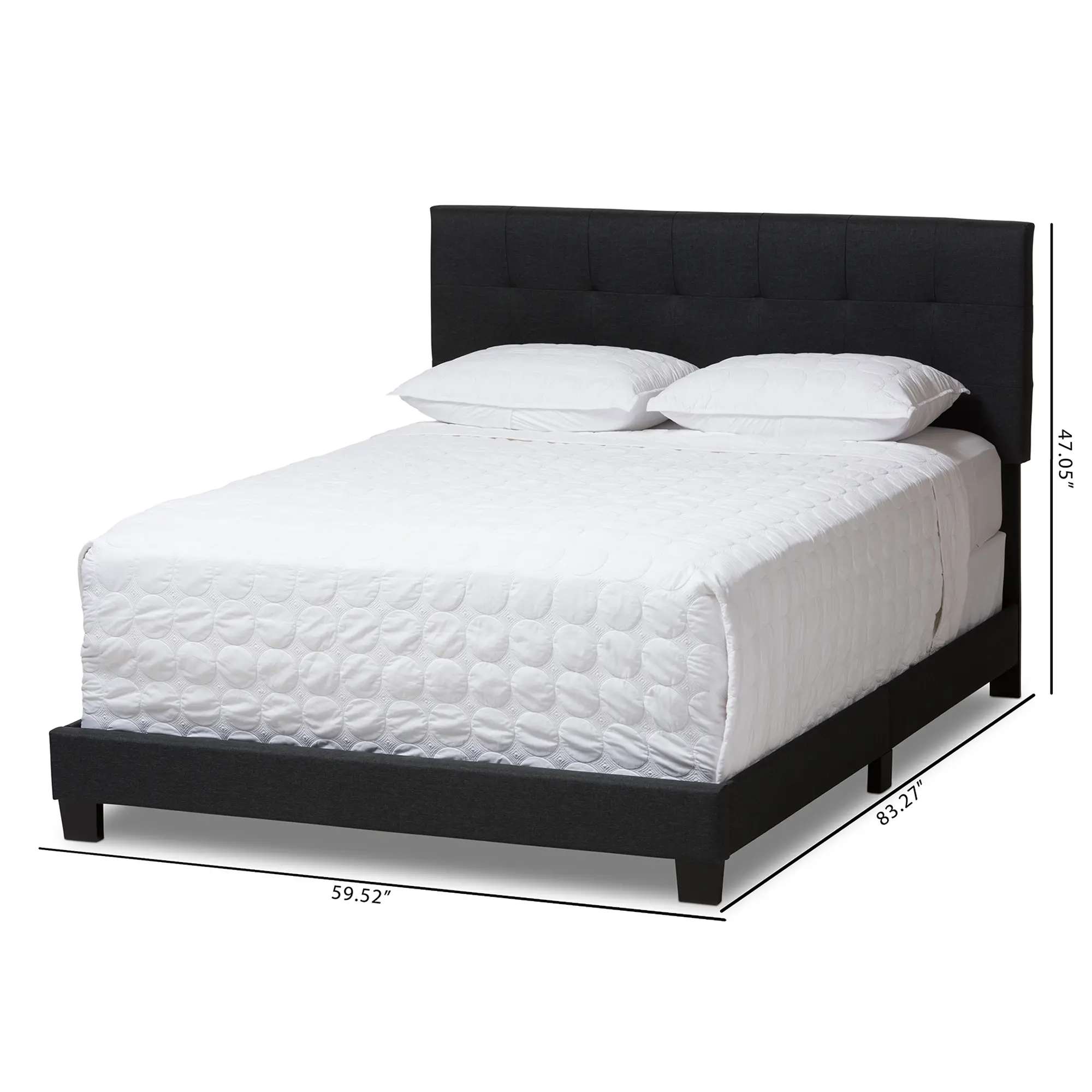 134-7400-RCW Contemporary Charcoal Gray King Upholstered Bed - Brookfield-8