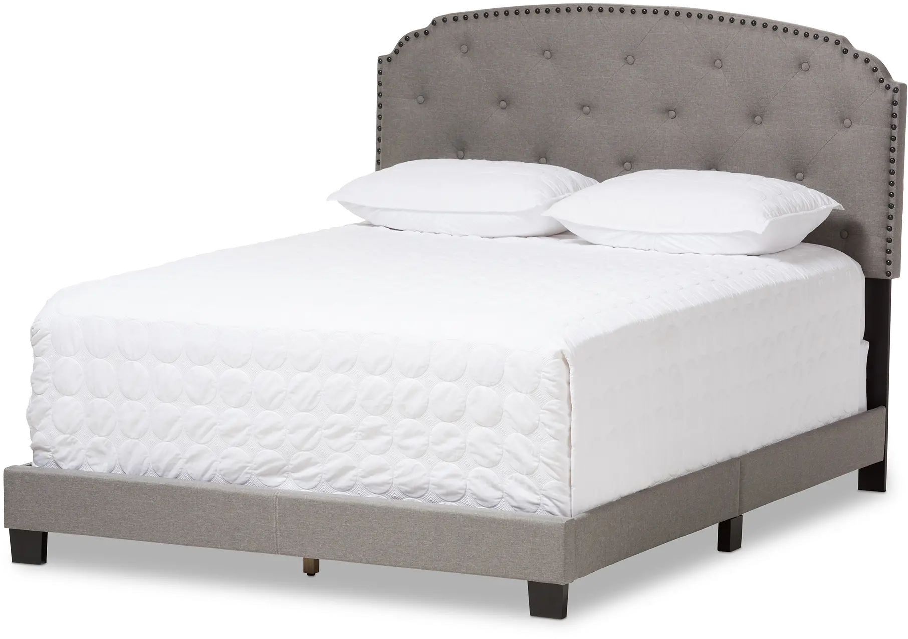 136-7440-RCW Classic Contemporary Light Beige Queen Upholstered Bed - Lexi-1
