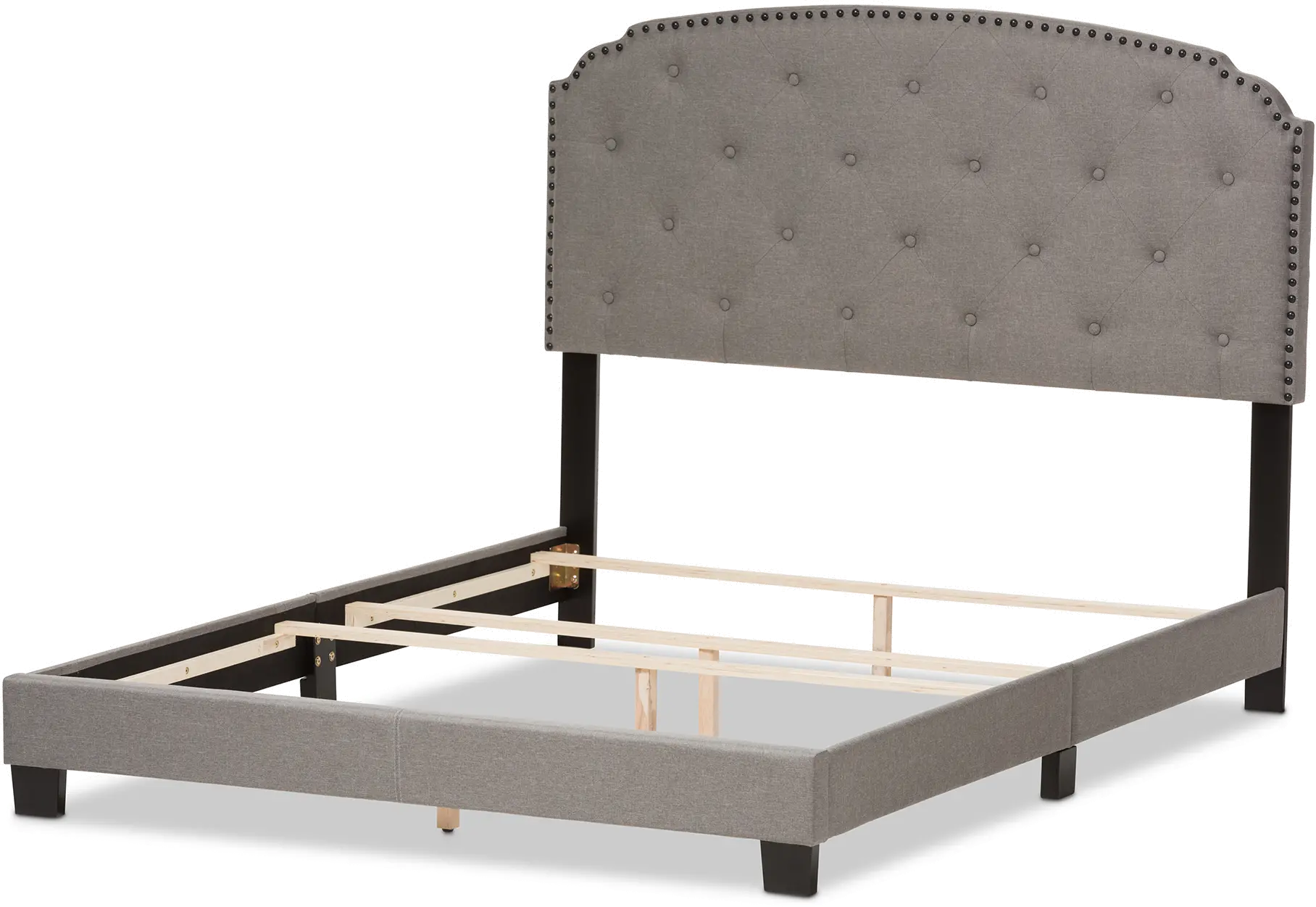 136-7440-RCW Classic Contemporary Light Beige Queen Upholstered Bed - Lexi-5