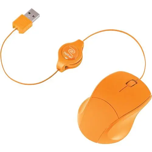 ETMOUSEOR ORANGE RETRACTABLE OPTICAL MOUSE Orange ReTrak Retractable Optical Mouse-1